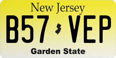 NJ license plate B57VEP