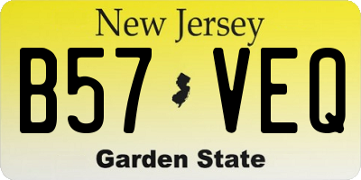 NJ license plate B57VEQ
