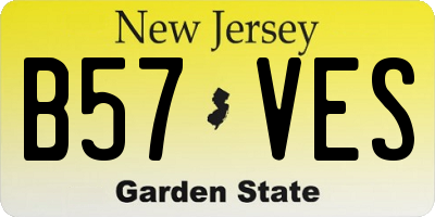 NJ license plate B57VES