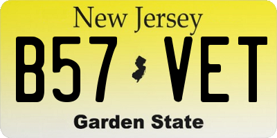 NJ license plate B57VET
