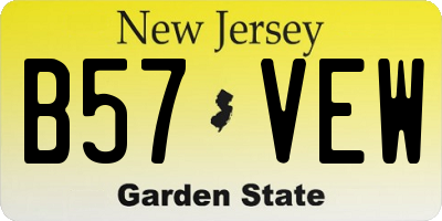 NJ license plate B57VEW