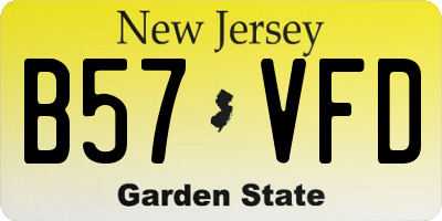 NJ license plate B57VFD