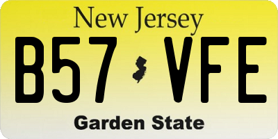 NJ license plate B57VFE