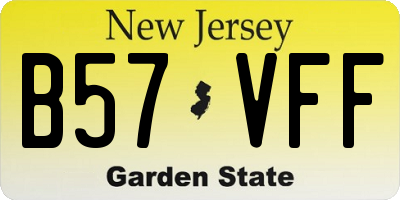NJ license plate B57VFF