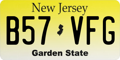 NJ license plate B57VFG