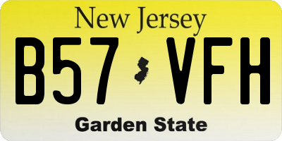 NJ license plate B57VFH