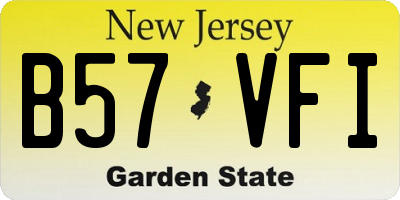 NJ license plate B57VFI