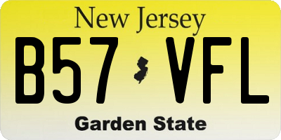 NJ license plate B57VFL