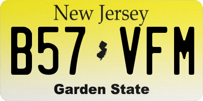 NJ license plate B57VFM