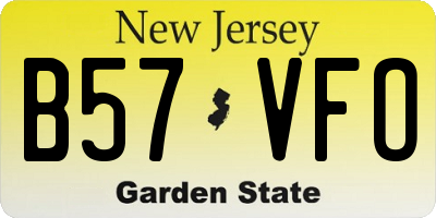NJ license plate B57VFO