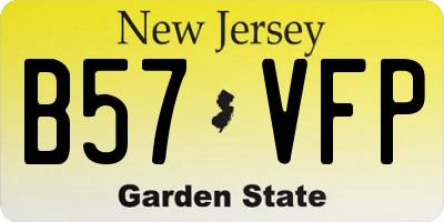 NJ license plate B57VFP