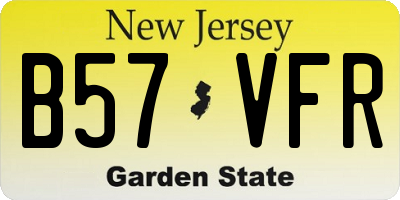 NJ license plate B57VFR