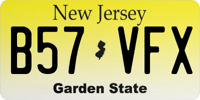 NJ license plate B57VFX