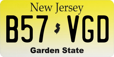 NJ license plate B57VGD