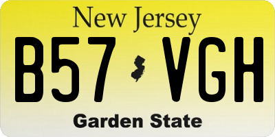 NJ license plate B57VGH