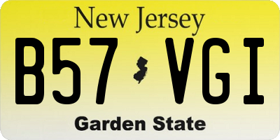 NJ license plate B57VGI
