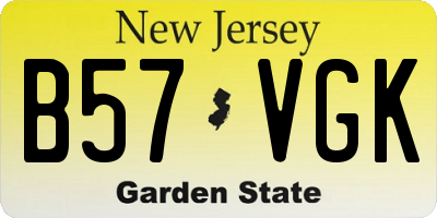 NJ license plate B57VGK