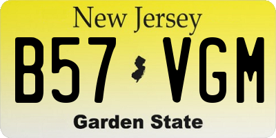 NJ license plate B57VGM