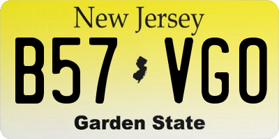 NJ license plate B57VGO