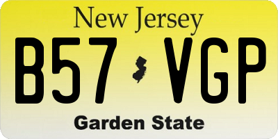 NJ license plate B57VGP