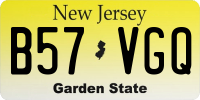 NJ license plate B57VGQ