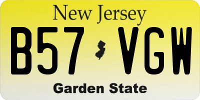 NJ license plate B57VGW