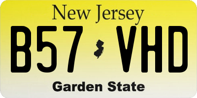 NJ license plate B57VHD