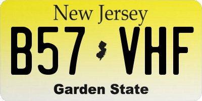 NJ license plate B57VHF
