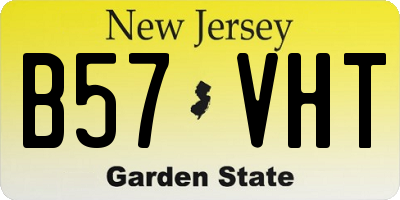 NJ license plate B57VHT