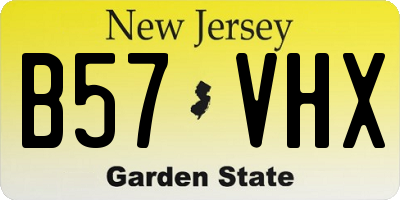 NJ license plate B57VHX