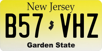 NJ license plate B57VHZ