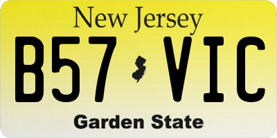 NJ license plate B57VIC