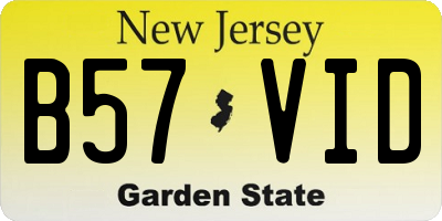 NJ license plate B57VID