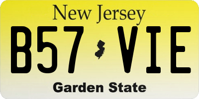NJ license plate B57VIE