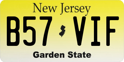 NJ license plate B57VIF