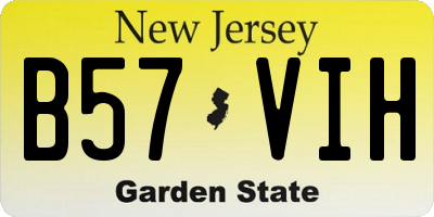 NJ license plate B57VIH