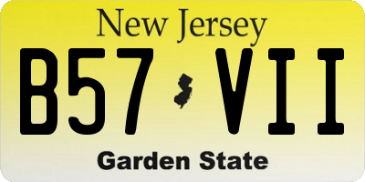 NJ license plate B57VII