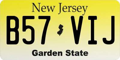 NJ license plate B57VIJ