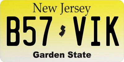 NJ license plate B57VIK