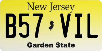 NJ license plate B57VIL