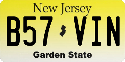 NJ license plate B57VIN