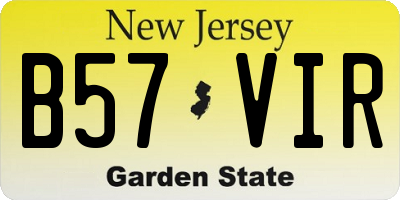 NJ license plate B57VIR