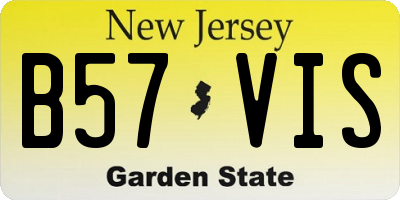 NJ license plate B57VIS