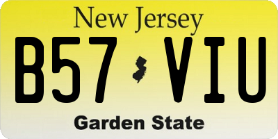 NJ license plate B57VIU