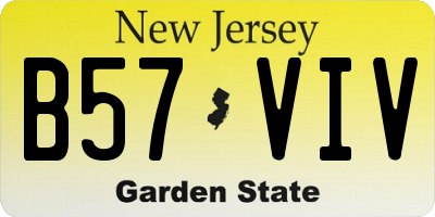 NJ license plate B57VIV