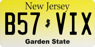NJ license plate B57VIX