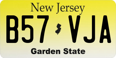 NJ license plate B57VJA