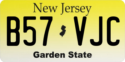 NJ license plate B57VJC