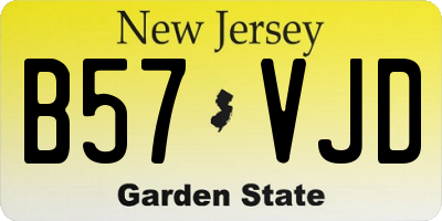 NJ license plate B57VJD