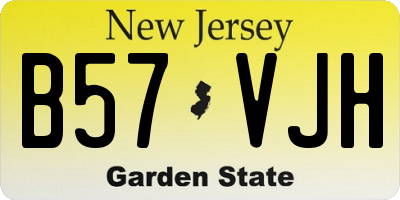 NJ license plate B57VJH